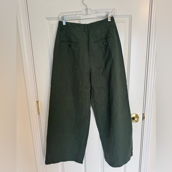 NWT Madewell Harlow Green Wide-Leg Pants - Picture 6 of 6